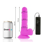 DIVERSIA - DILDO VIBRANTE FLESSIBILE 20,5 CM - VIOLA